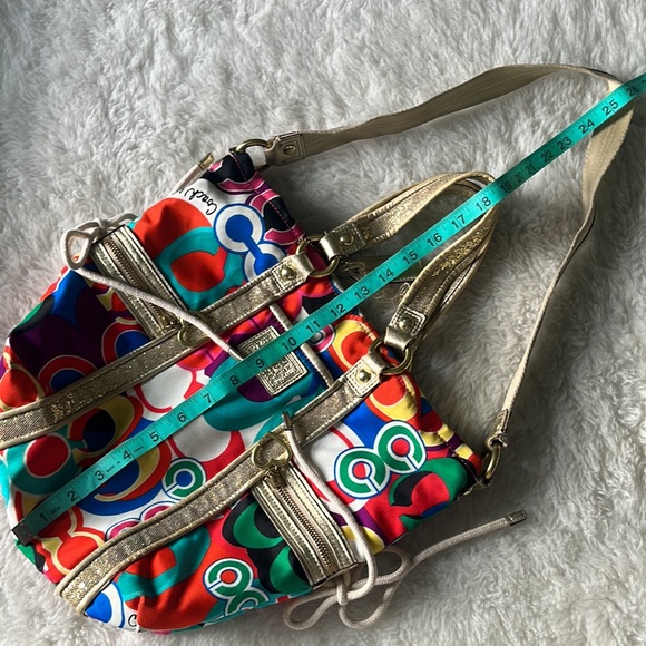 Coach F21361 Poppy Signature C Spotlight Glam Multicolor Shoulder Bag Tote - Picture 17 of 17